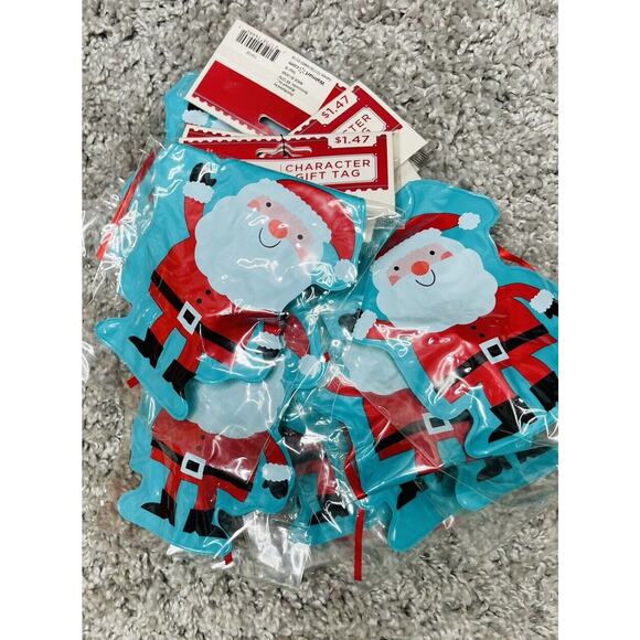 Big Inflatable Character Gift Tag Santa Claus Approx 3"x5" Bundle Set Of 10 New - Picture 7 of 9